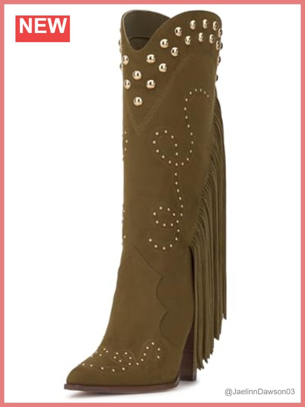 Women's Mid Calf Pull-On Boots with Block Heel - Pointed Toe Faux Suede
